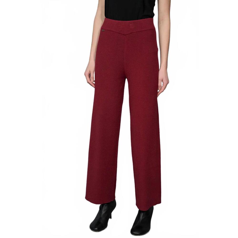NEW PICADILLY wide leg full legnth knit pant in bordeaux